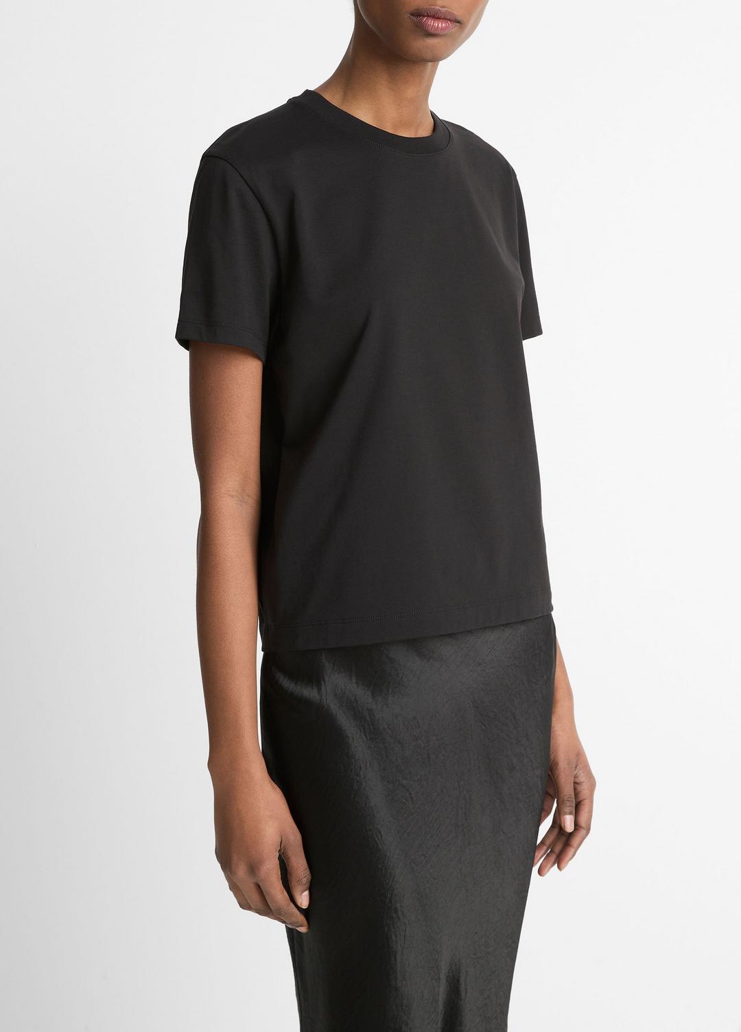 VINCE Pima Cotton Crew Neck T-Shirt in Short Sleeve