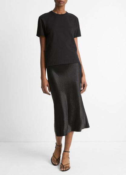 VINCE Pima Cotton Crew Neck T-Shirt in Short Sleeve