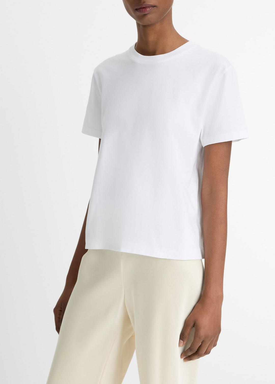 VINCE Pima Cotton Crew Neck T-Shirt in Short Sleeve