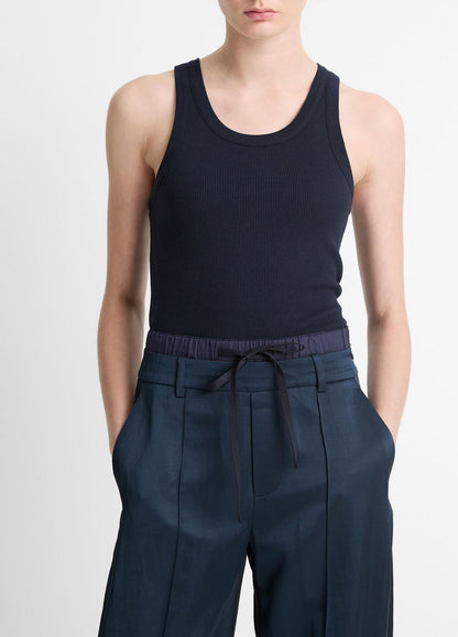 VINCE Ribbed Scoop-Neck Tank in Tank Tops