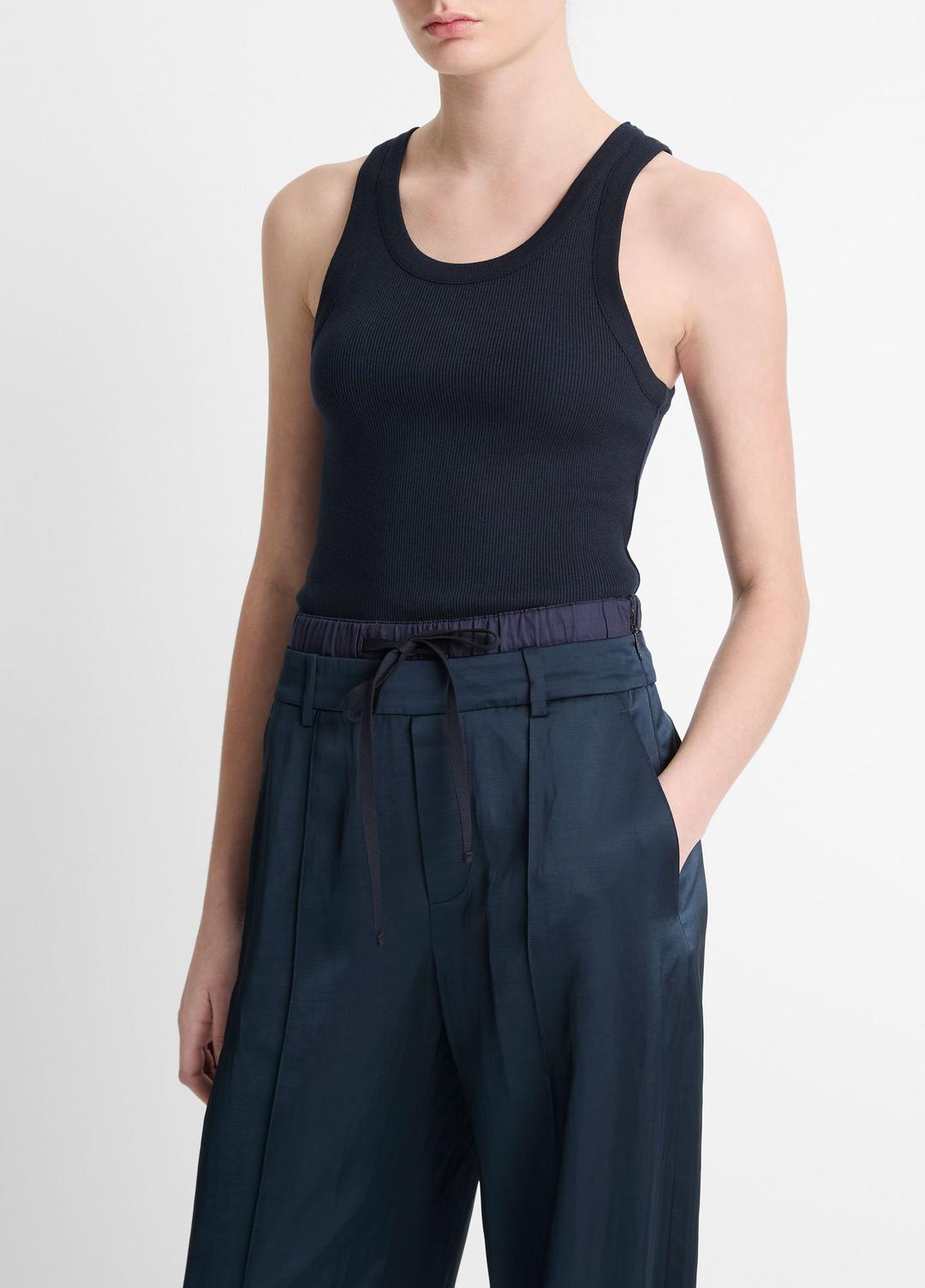 VINCE Ribbed Scoop-Neck Tank in Tank Tops
