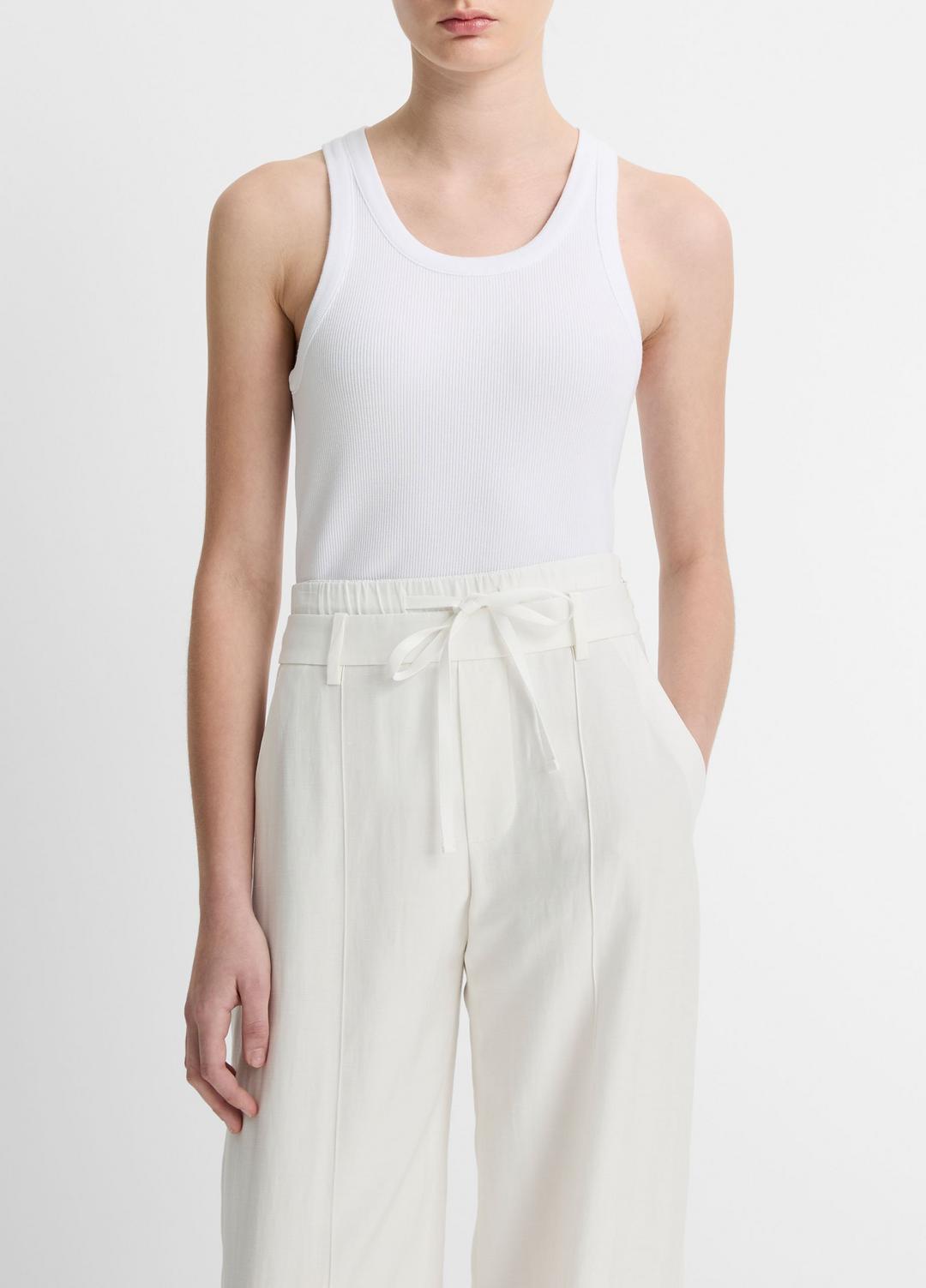 VINCE Ribbed Scoop-Neck Tank in Tank Tops