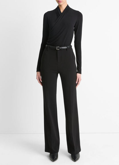 VINCE Fixed Wrap Long-Sleeve Top in Long Sleeve
