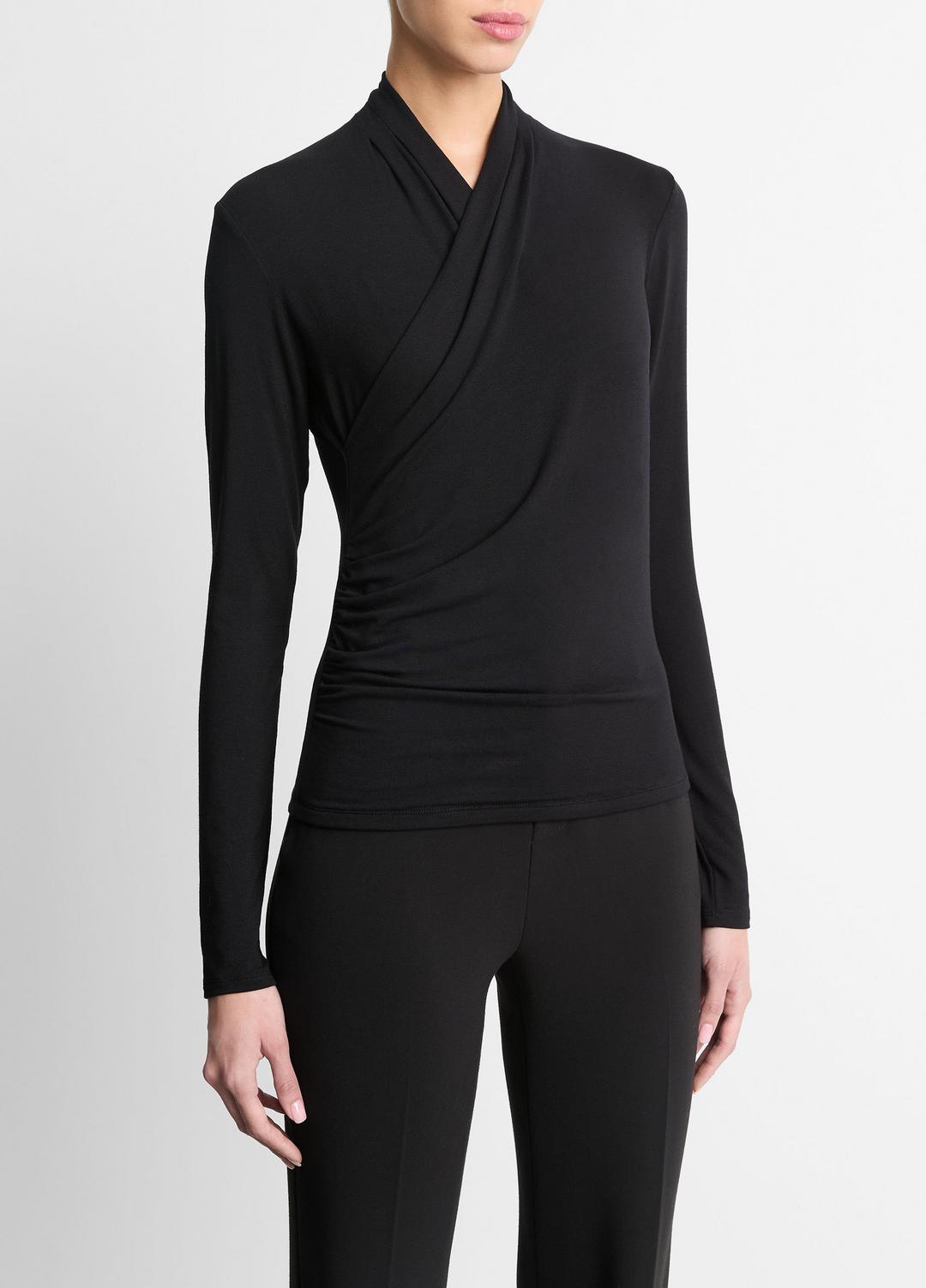 VINCE Fixed Wrap Long-Sleeve Top in Long Sleeve