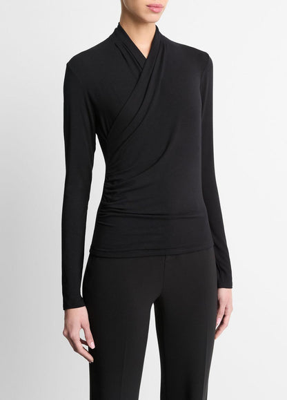 VINCE Fixed Wrap Long-Sleeve Top in Long Sleeve