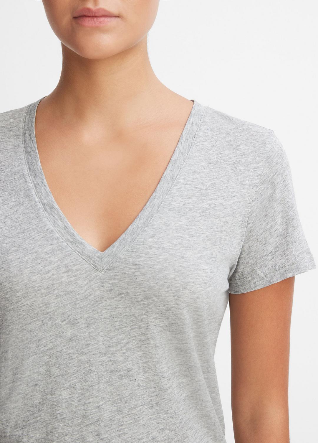 VINCE Essential Pima Cotton V-Neck T-Shirt in Short Sleeve