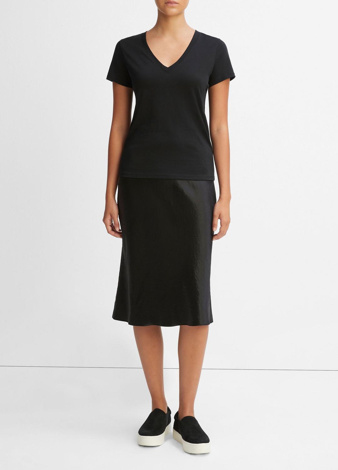 VINCE Essential Pima Cotton V-Neck T-Shirt in Short Sleeve