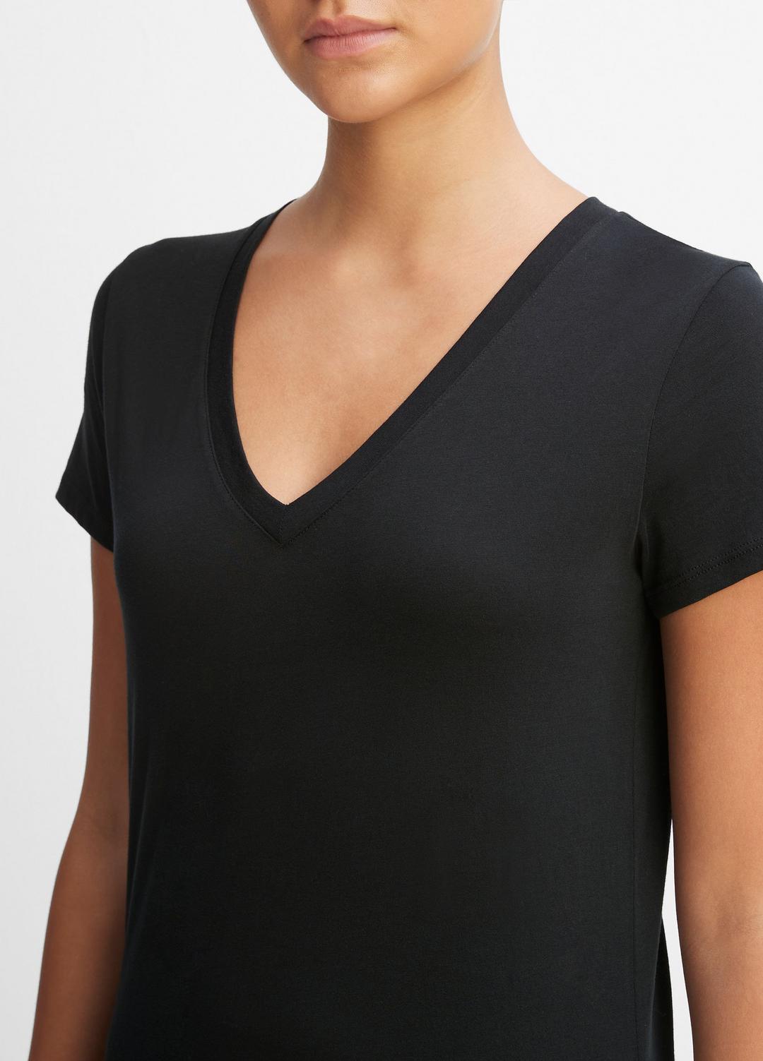 VINCE Essential Pima Cotton V-Neck T-Shirt in Short Sleeve