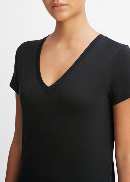 VINCE Essential Pima Cotton V-Neck T-Shirt in Short Sleeve