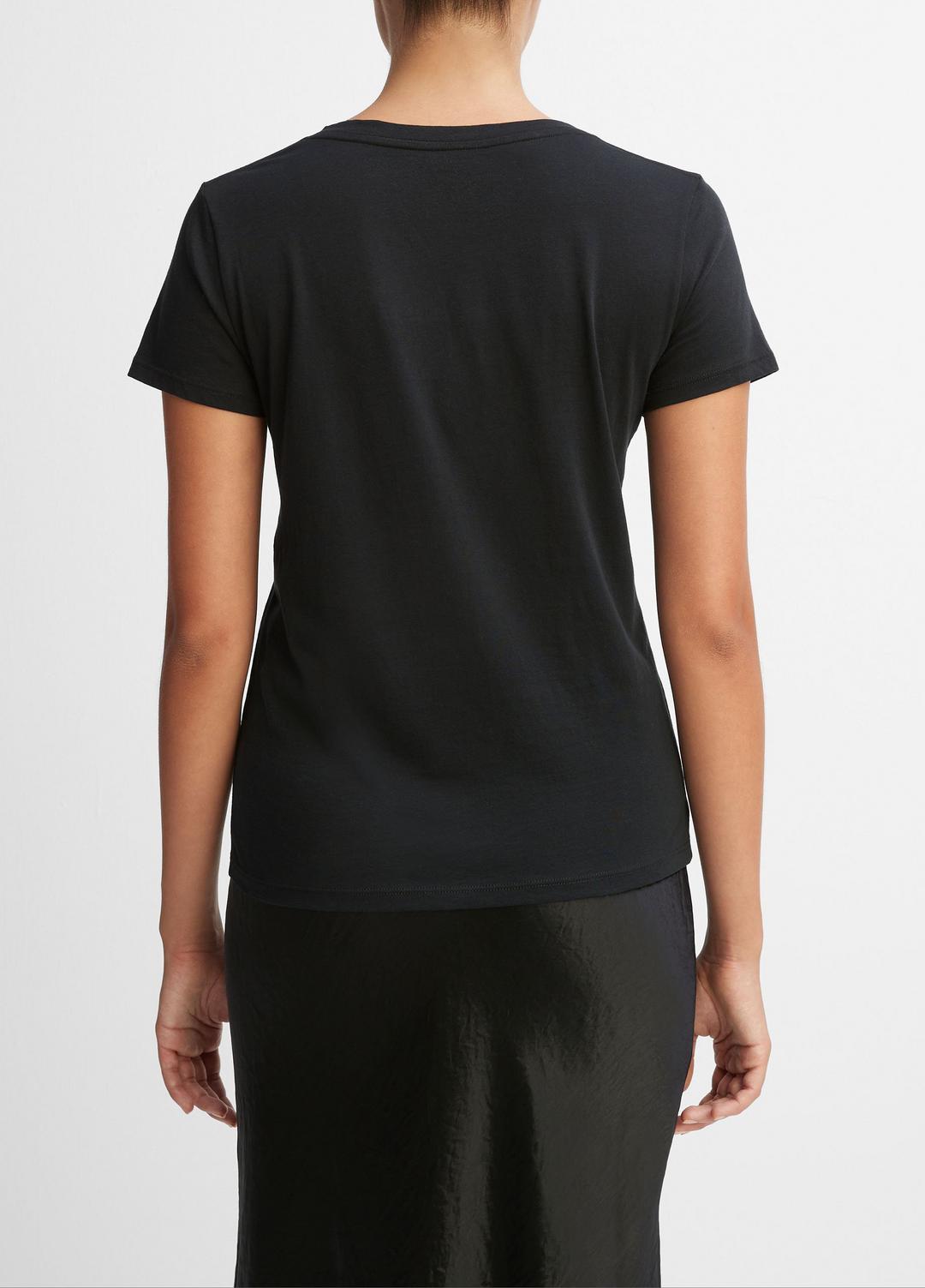 VINCE Essential Pima Cotton V-Neck T-Shirt in Short Sleeve
