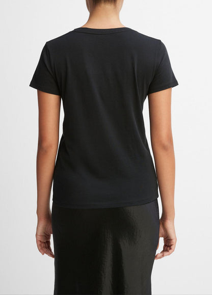 VINCE Essential Pima Cotton V-Neck T-Shirt in Short Sleeve