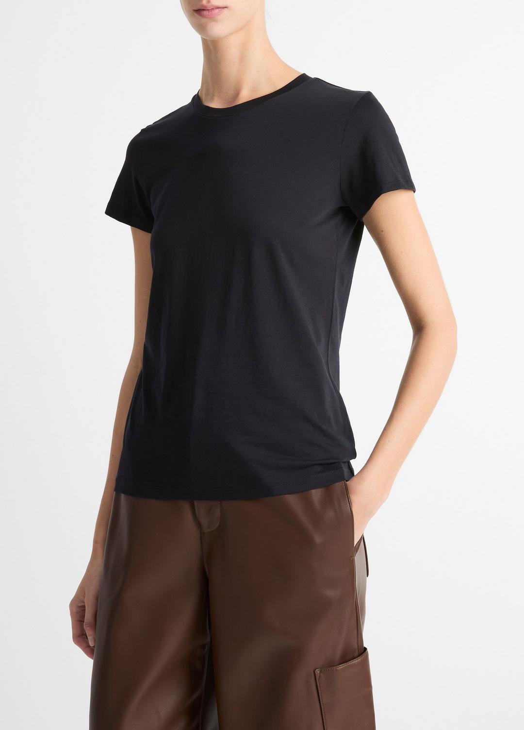 VINCE Essential Pima Cotton Crew Neck T-Shirt in Short Sleeve