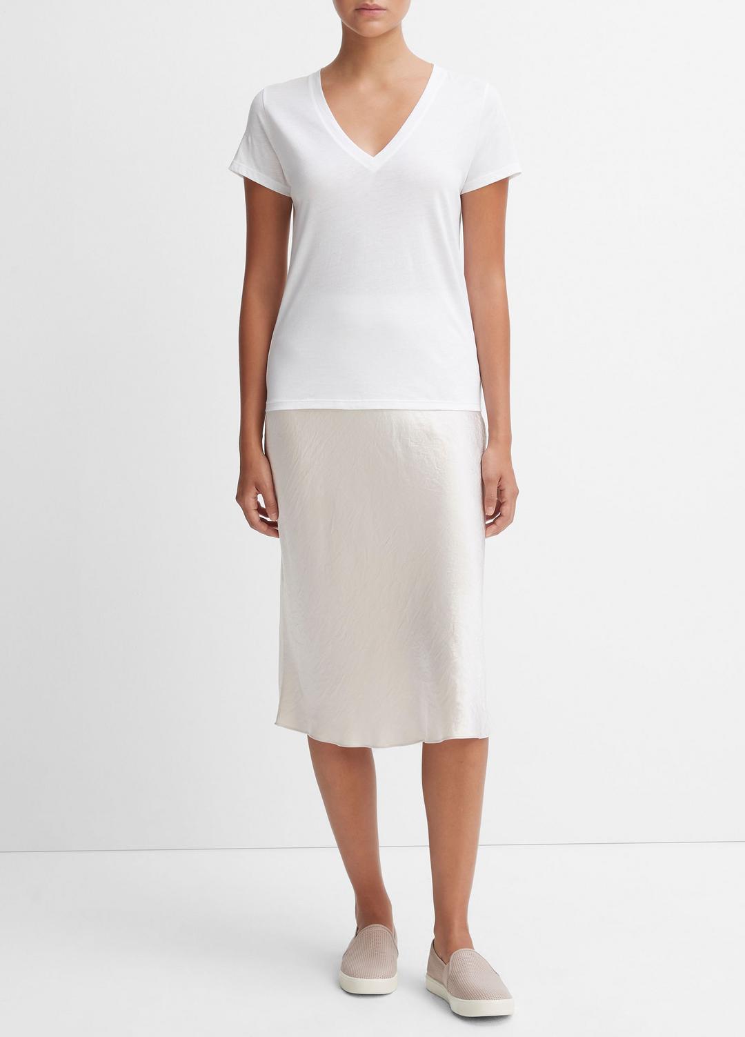 VINCE Essential Pima Cotton V-Neck T-Shirt in Short Sleeve