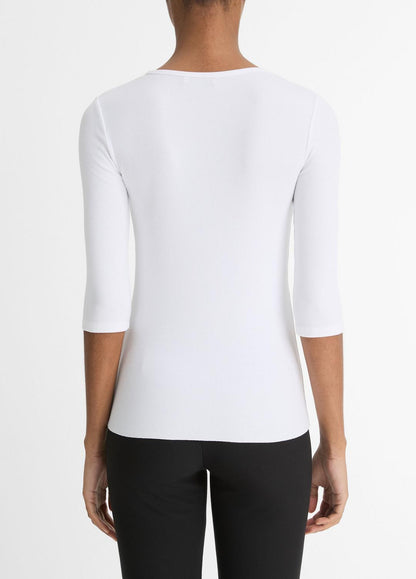 VINCE Elbow-Sleeve Crew Neck T-Shirt in Short Sleeve