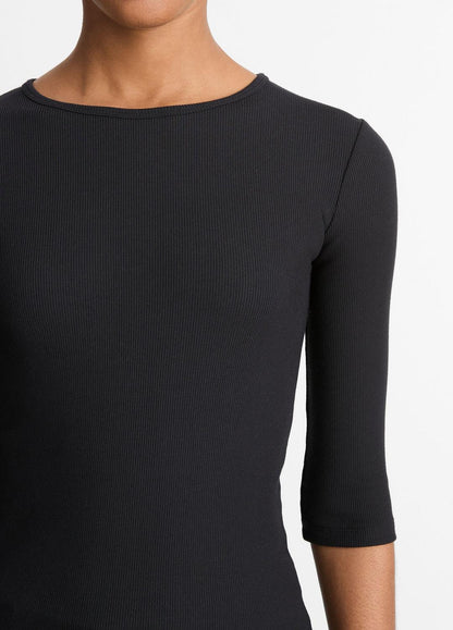 VINCE Elbow-Sleeve Crew Neck T-Shirt in Short Sleeve