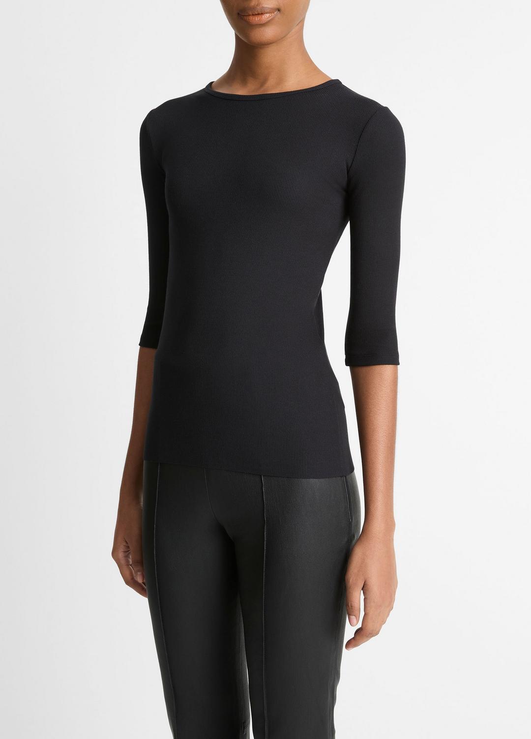 VINCE Elbow-Sleeve Crew Neck T-Shirt in Short Sleeve