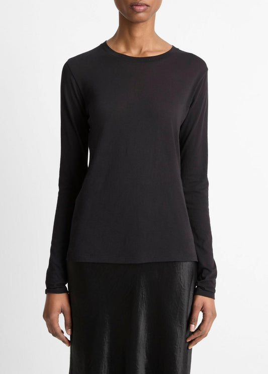 VINCE Essential Long Sleeve Crew Neck T-Shirt in Long Sleeve