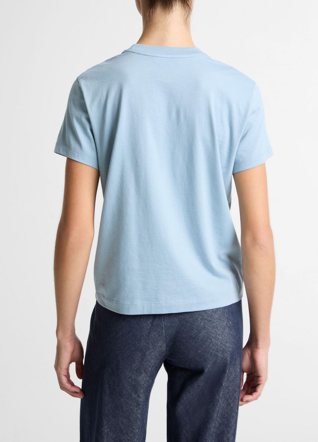 VINCE Pima Cotton Crew Neck T-Shirt in Short Sleeve