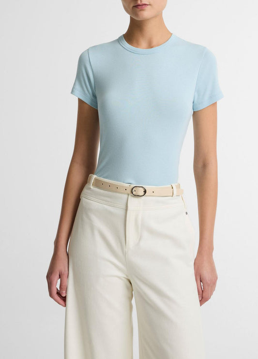 VINCE Pima Cotton-Blend '90s Shrunken T-Shirt in Short Sleeve