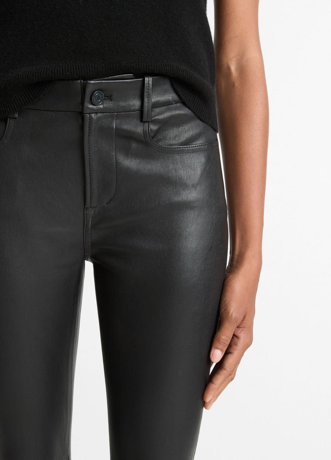 VINCE Stretch Leather Boot-Cut Pant in Trousers