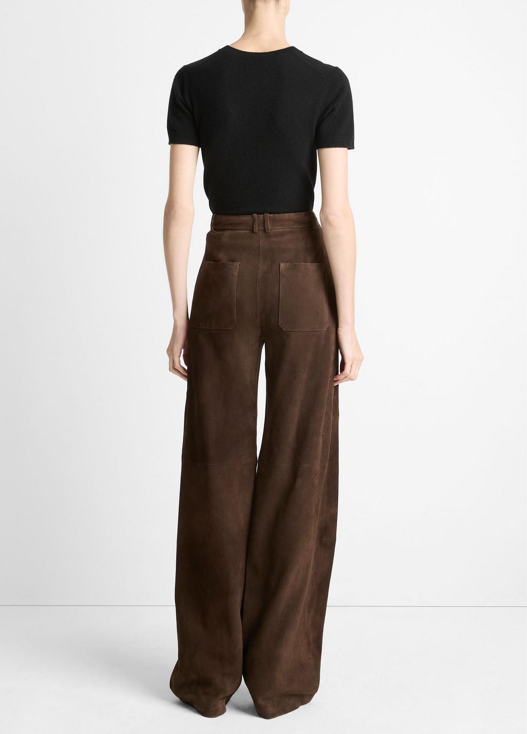 VINCE Suede Mid-Rise Trouser in Trousers