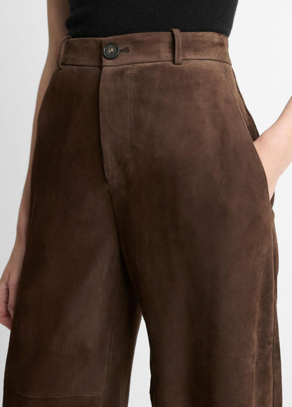 VINCE Suede Mid-Rise Trouser in Trousers