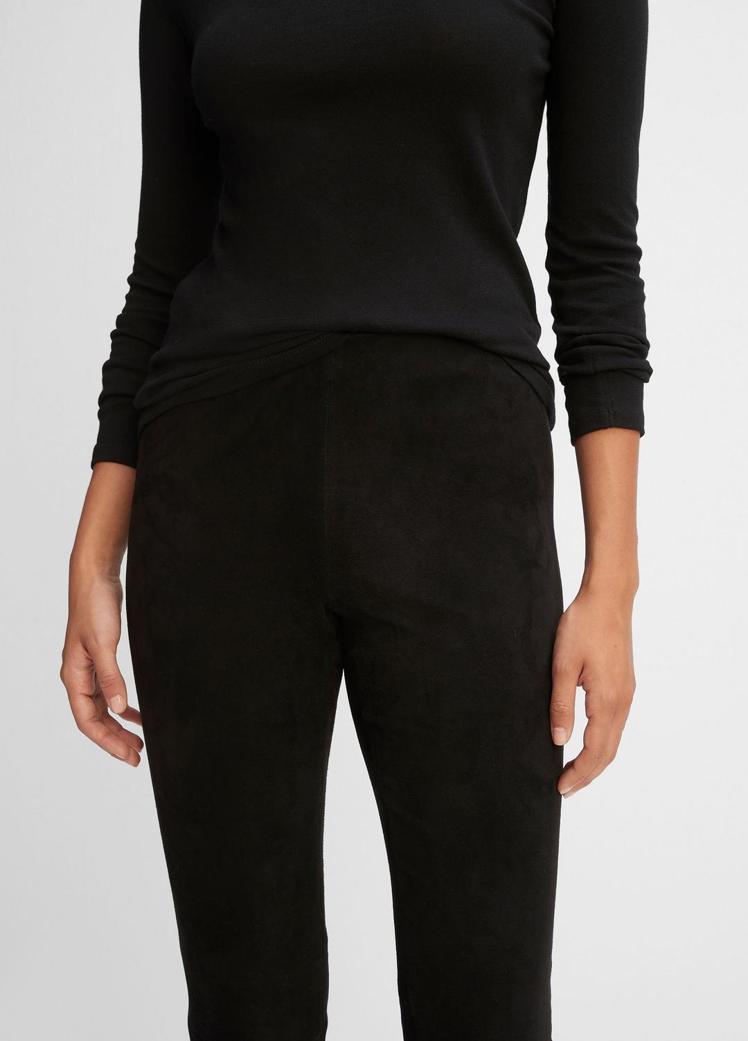 VINCE Stretch Suede Split Hem Crop Legging in Leggings