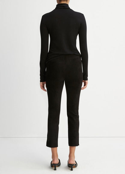 VINCE Stretch Suede Split Hem Crop Legging in Leggings