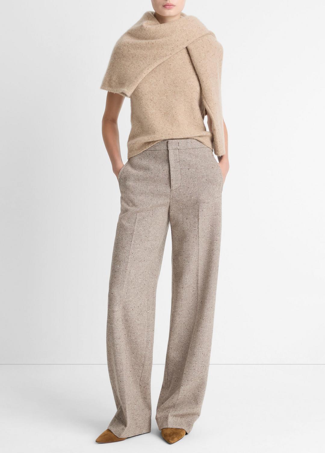 VINCE Donegal Wool-Blend Wide-Leg Trouser in Trousers