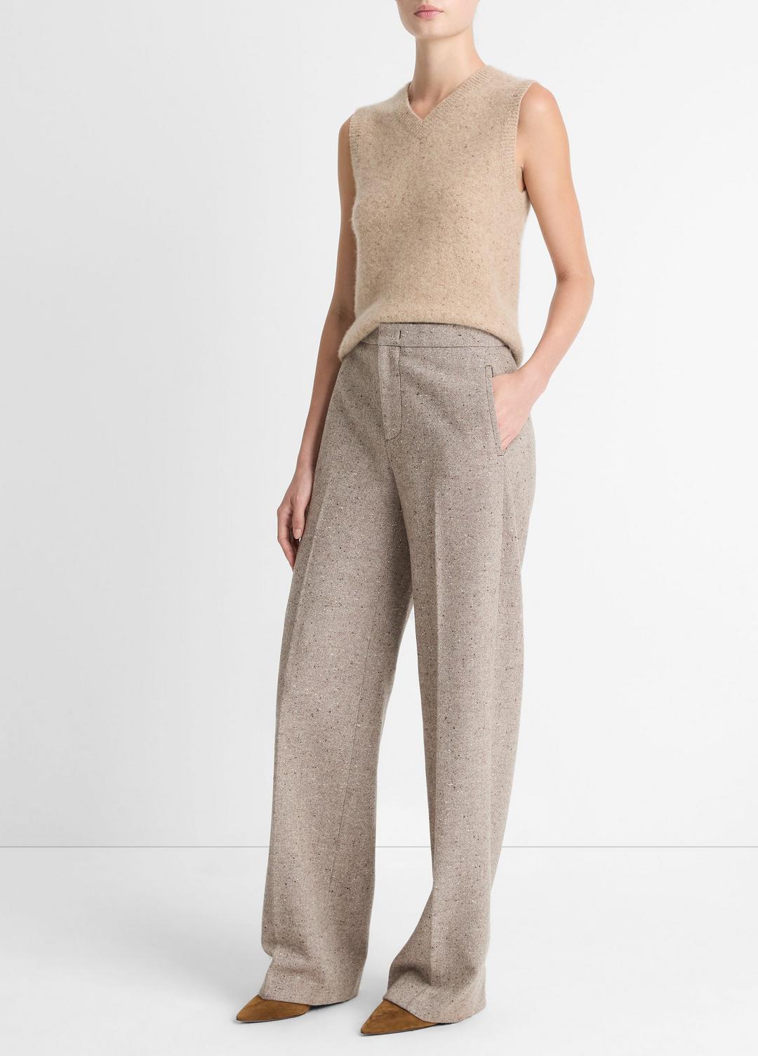 VINCE Donegal Wool-Blend Wide-Leg Trouser in Trousers