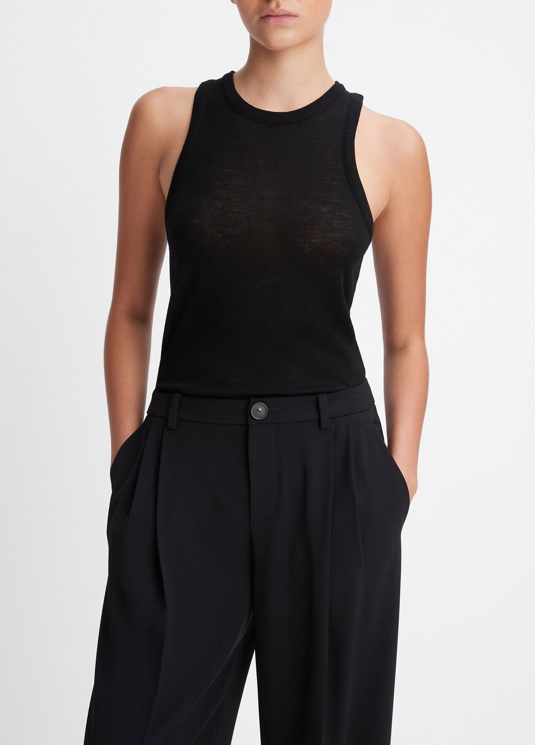 VINCE Drop-Waist Pleated Crepe Trouser in Trousers