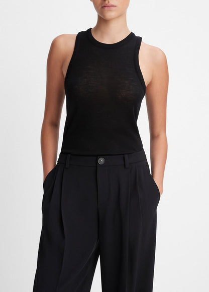 VINCE Drop-Waist Pleated Crepe Trouser in Trousers