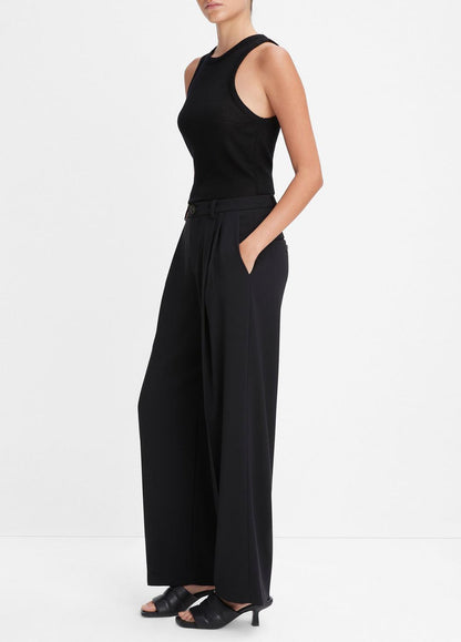 VINCE Drop-Waist Pleated Crepe Trouser in Trousers