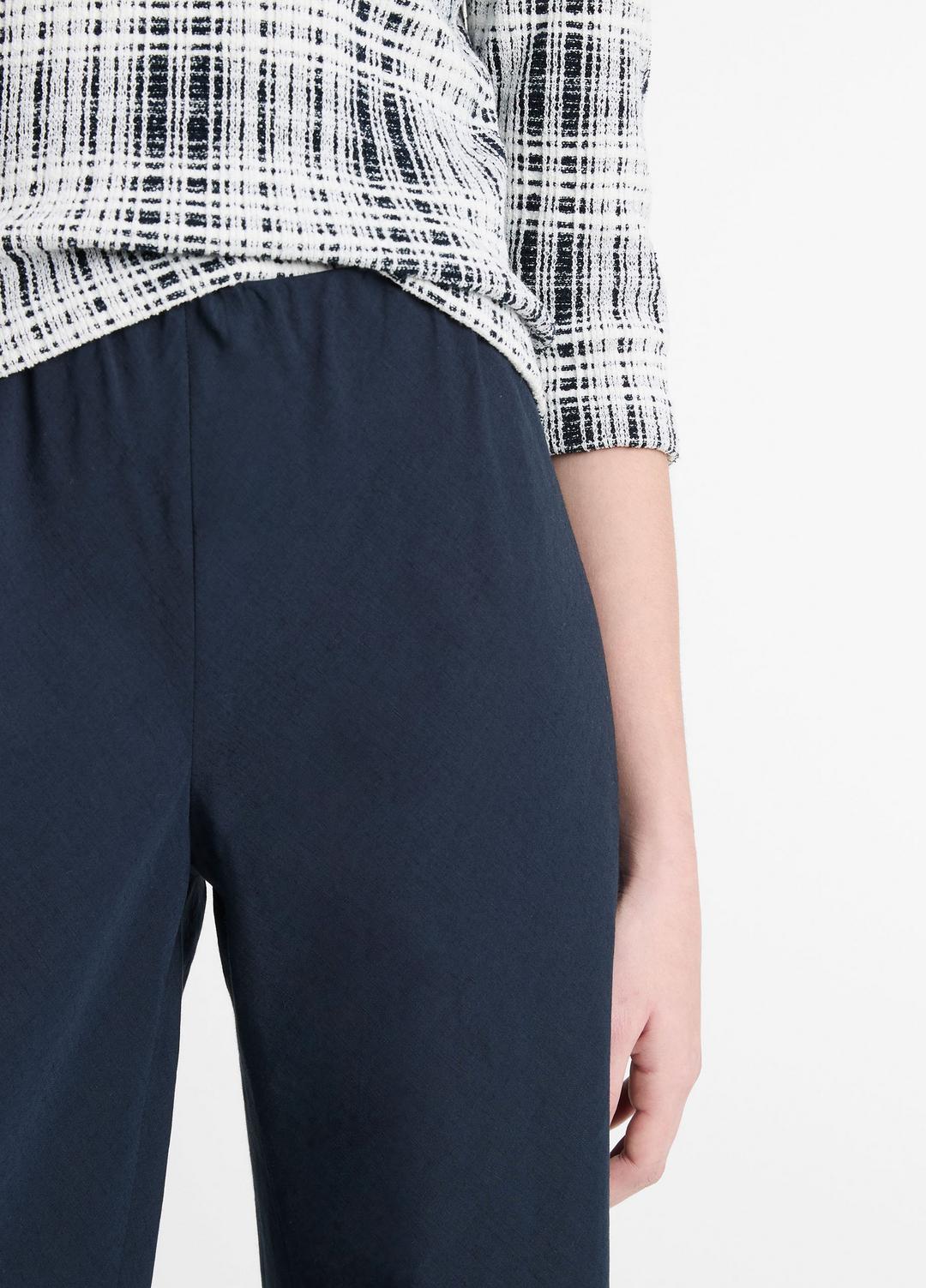 VINCE Cotton-Blend High-Waist Bias Pant in Wide Leg
