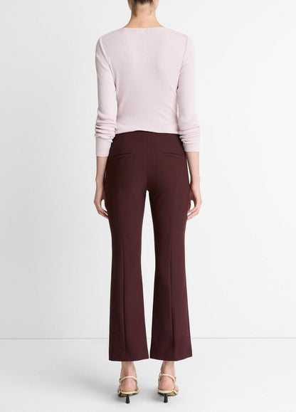 VINCE Niki Mid-Rise Pintuck Crop Flare Pant in Trousers