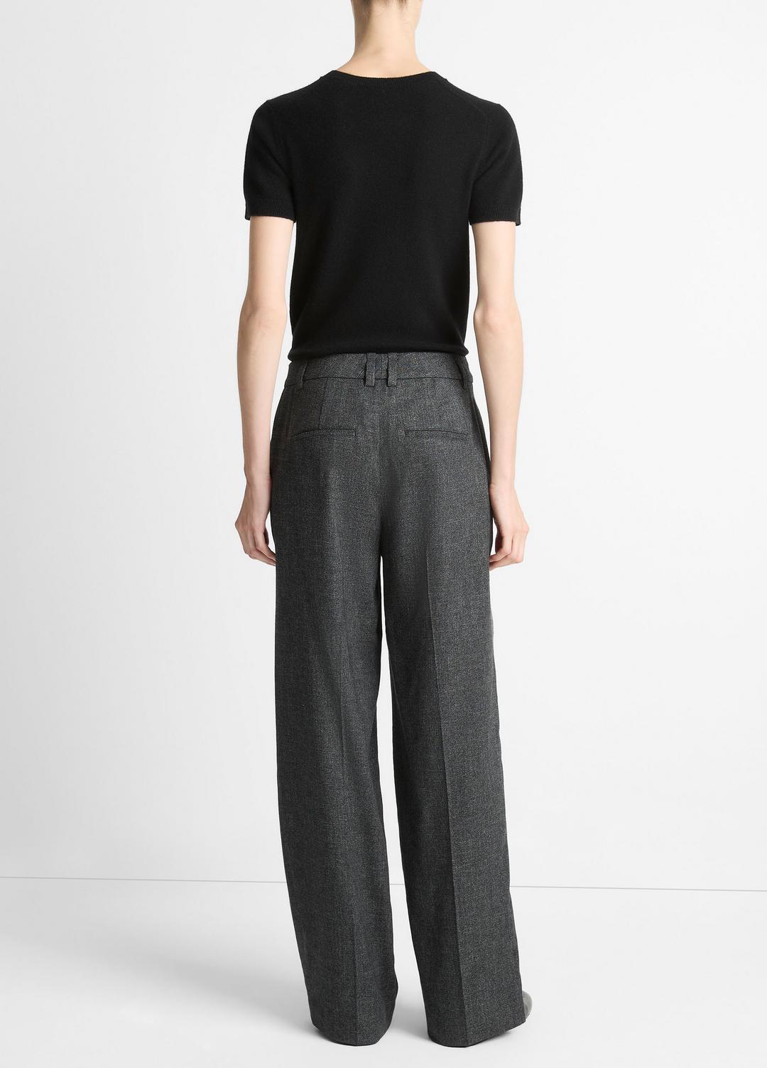 VINCE Italian Jaspe Pintuck High-Waist Wide-Leg Pant in Wide Leg