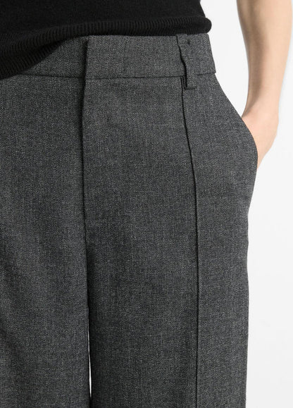 VINCE Italian Jaspe Pintuck High-Waist Wide-Leg Pant in Wide Leg