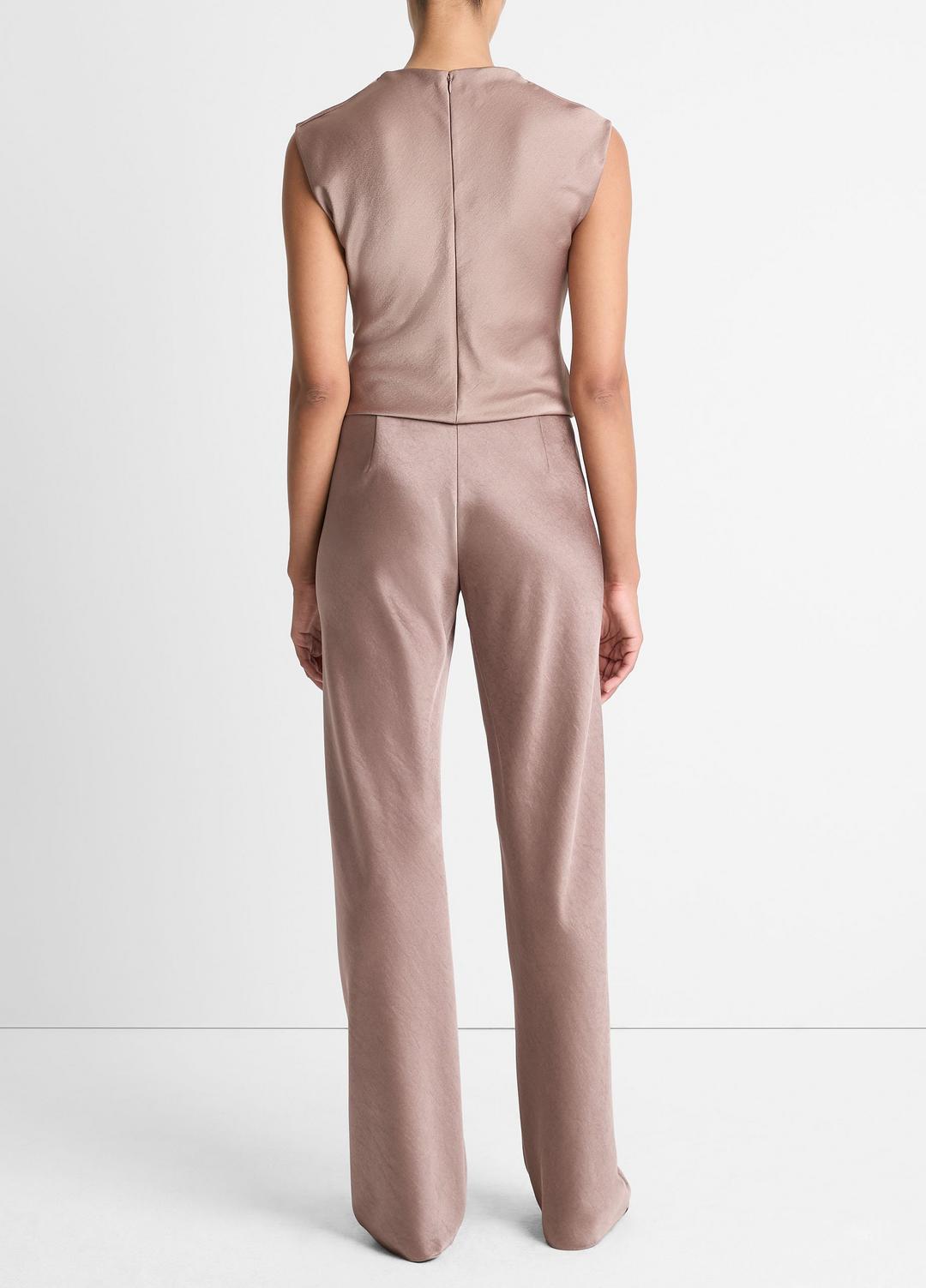 VINCE Colette High-Rise Fluid Satin Bias Pant in Trousers