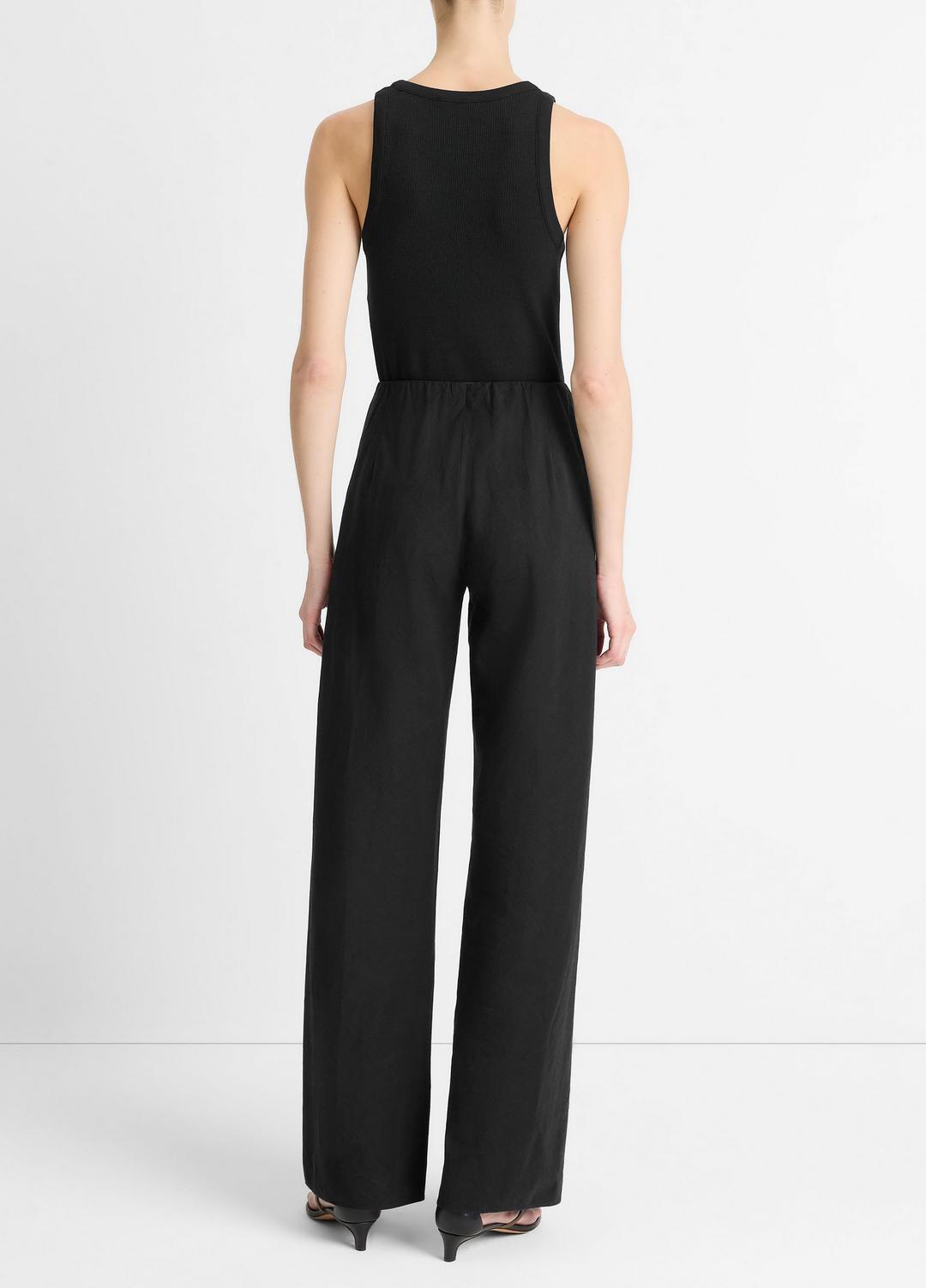 VINCE Cotton-Blend High-Waist Bias Pant in Trousers
