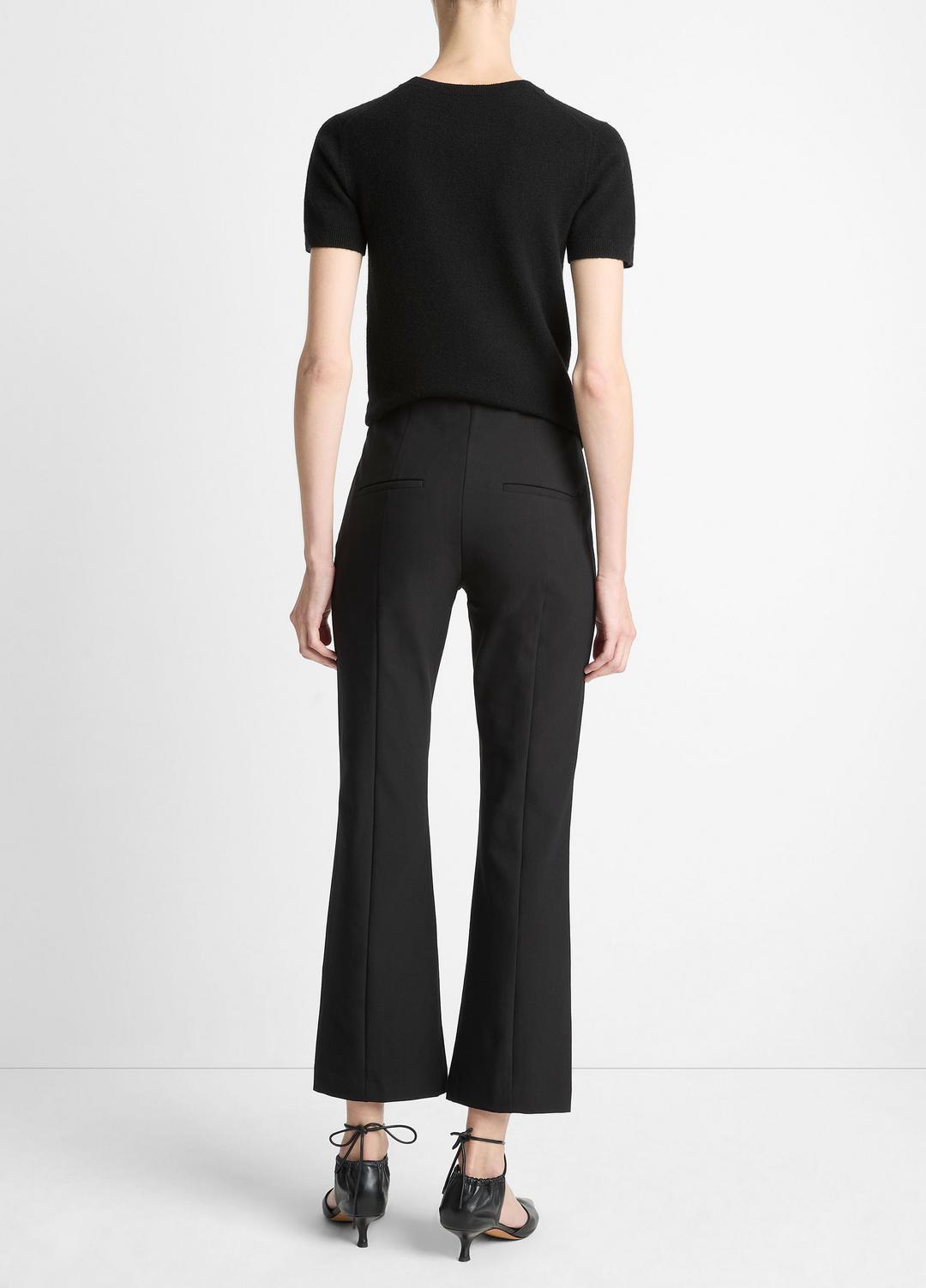 VINCE Niki Mid-Rise Pintuck Crop Flare Pant in Trousers