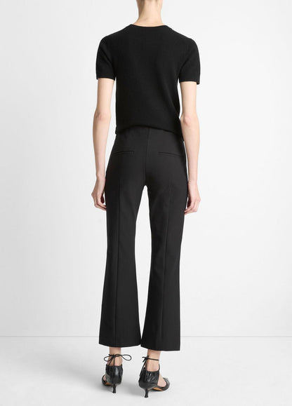 VINCE Niki Mid-Rise Pintuck Crop Flare Pant in Trousers