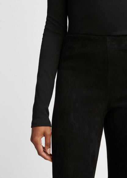 VINCE Stretch-Suede Cropped Flare Legging in Leggings