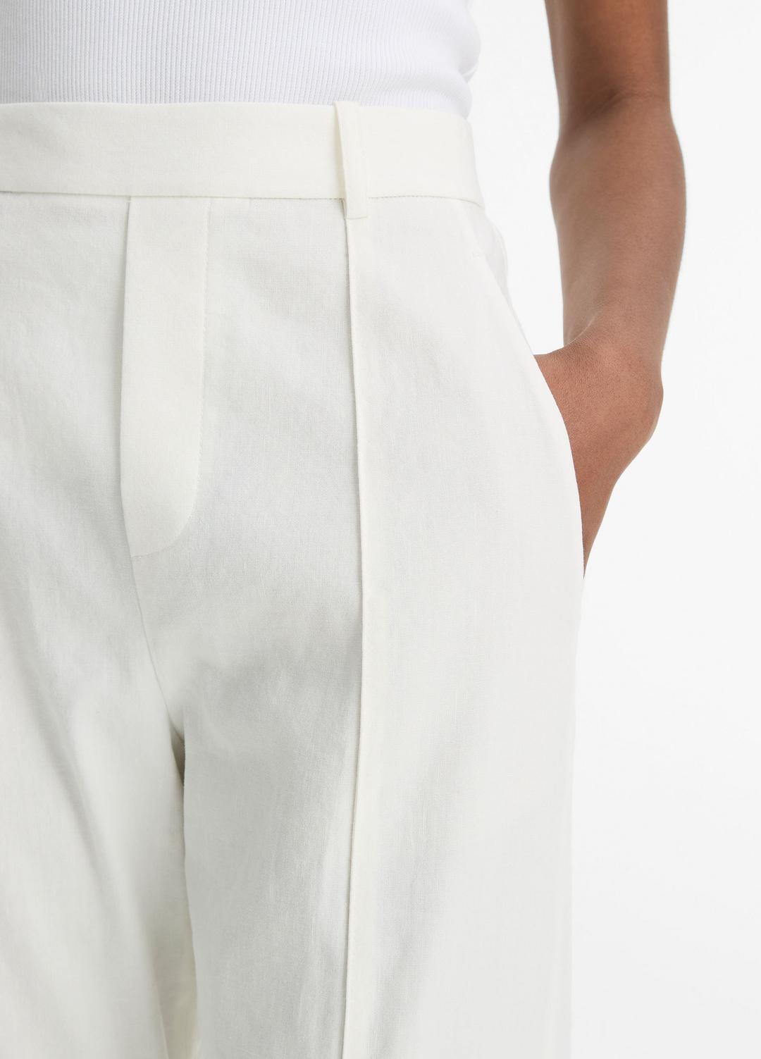 VINCE Grace Mid-Rise Linen-Blend Pull-On Pant in Trousers