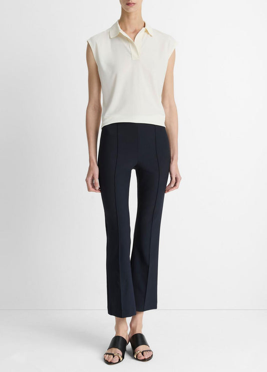 VINCE Niki Mid-Rise Pintuck Crop Flare Pant in Pants
