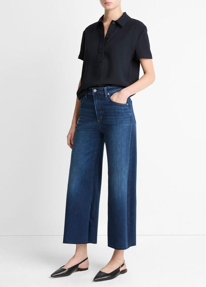 VINCE Citizens of Humanity Lyra Wide-Leg Crop Clean-Hem Jean in Denim