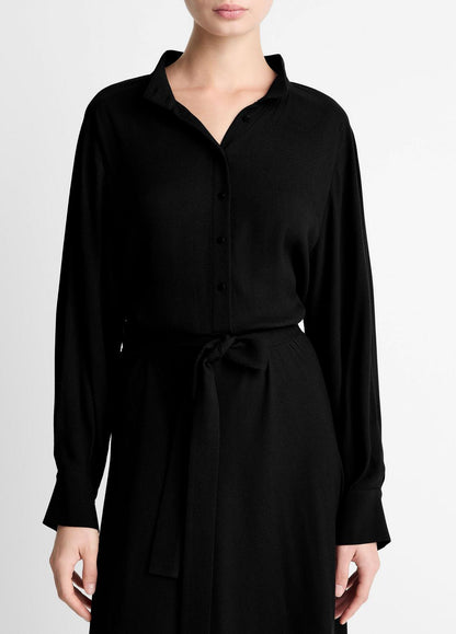 VINCE Crepe Collar-Stand Shirt Dress in Dresses