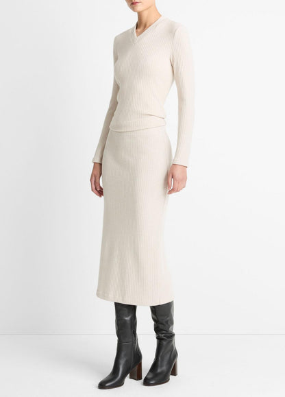 VINCE Cozy Rib Midi Skirt in Skirts