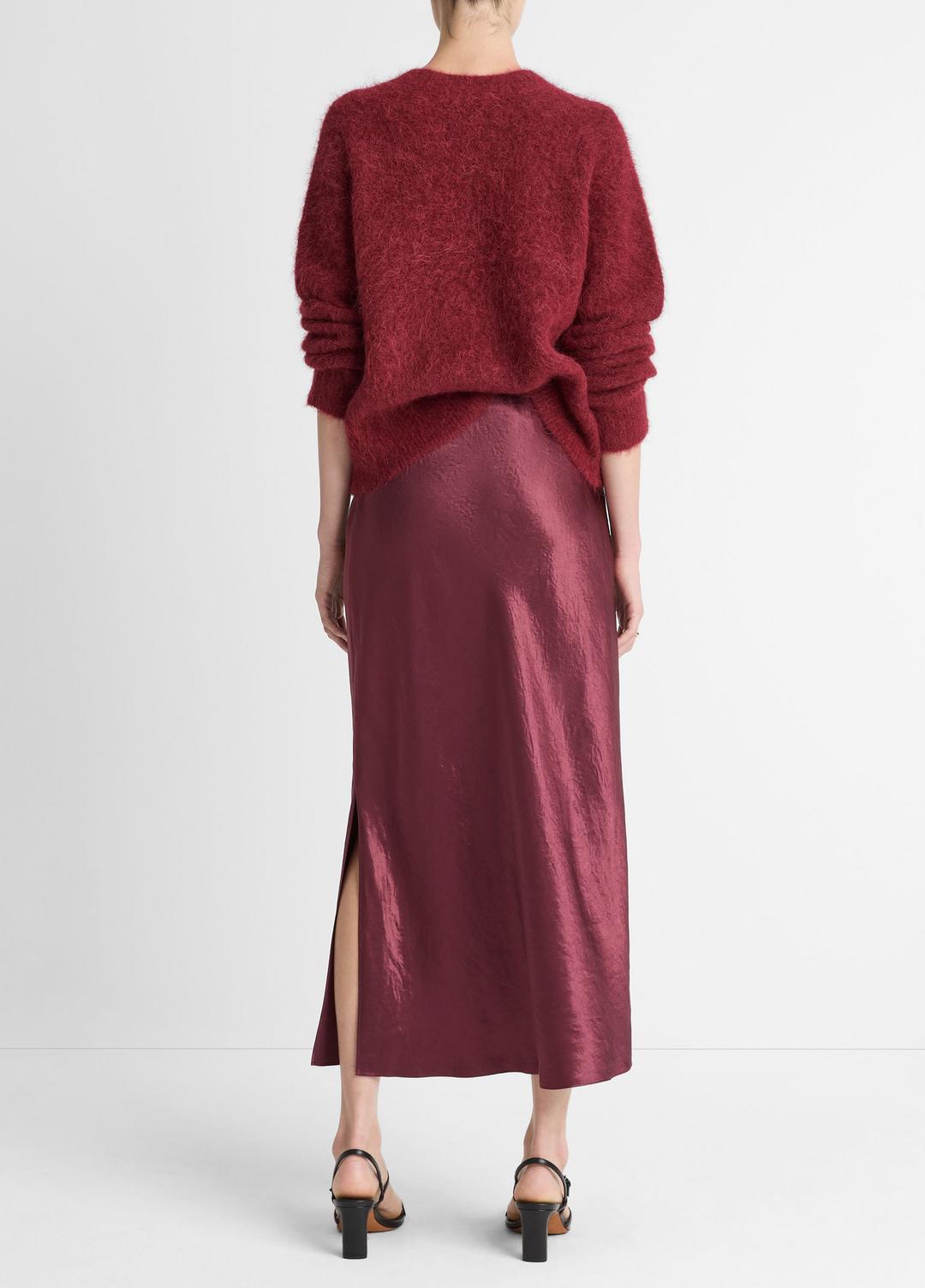 VINCE Satin Side-Slit Slip Skirt in Skirts