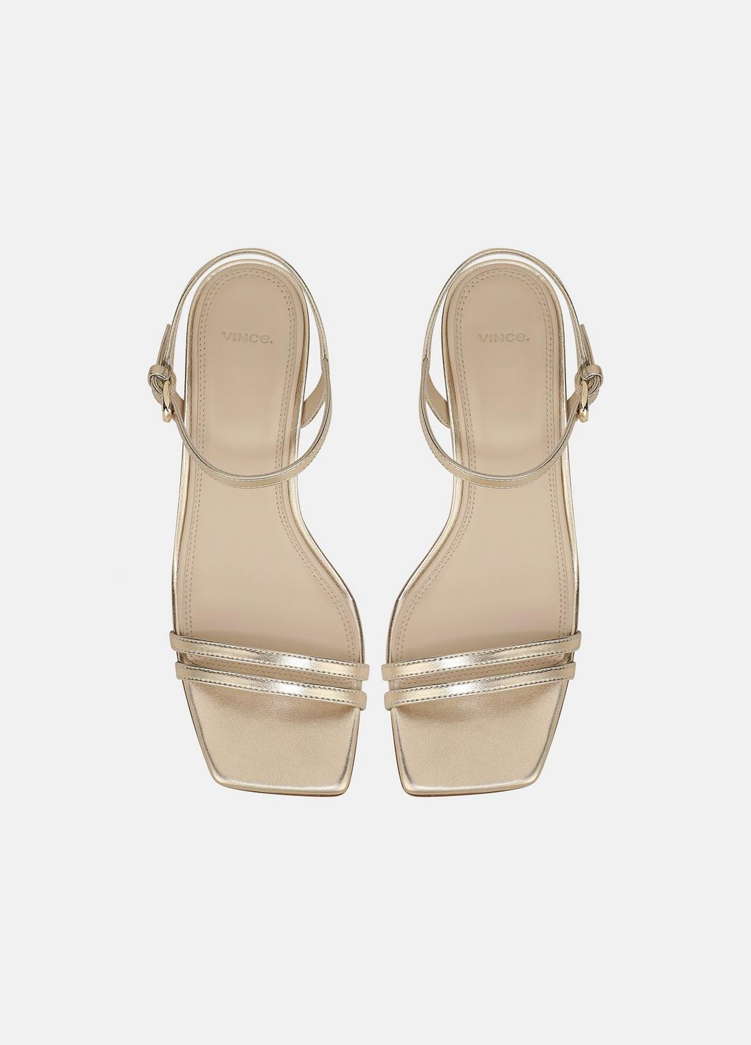 VINCE Tilda Metallic Leather Heeled Sandal in Heels