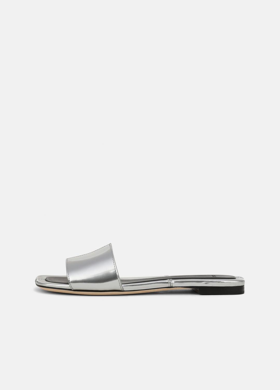 VINCE Valeria Metallic Leather Slide Sandal in Sandals